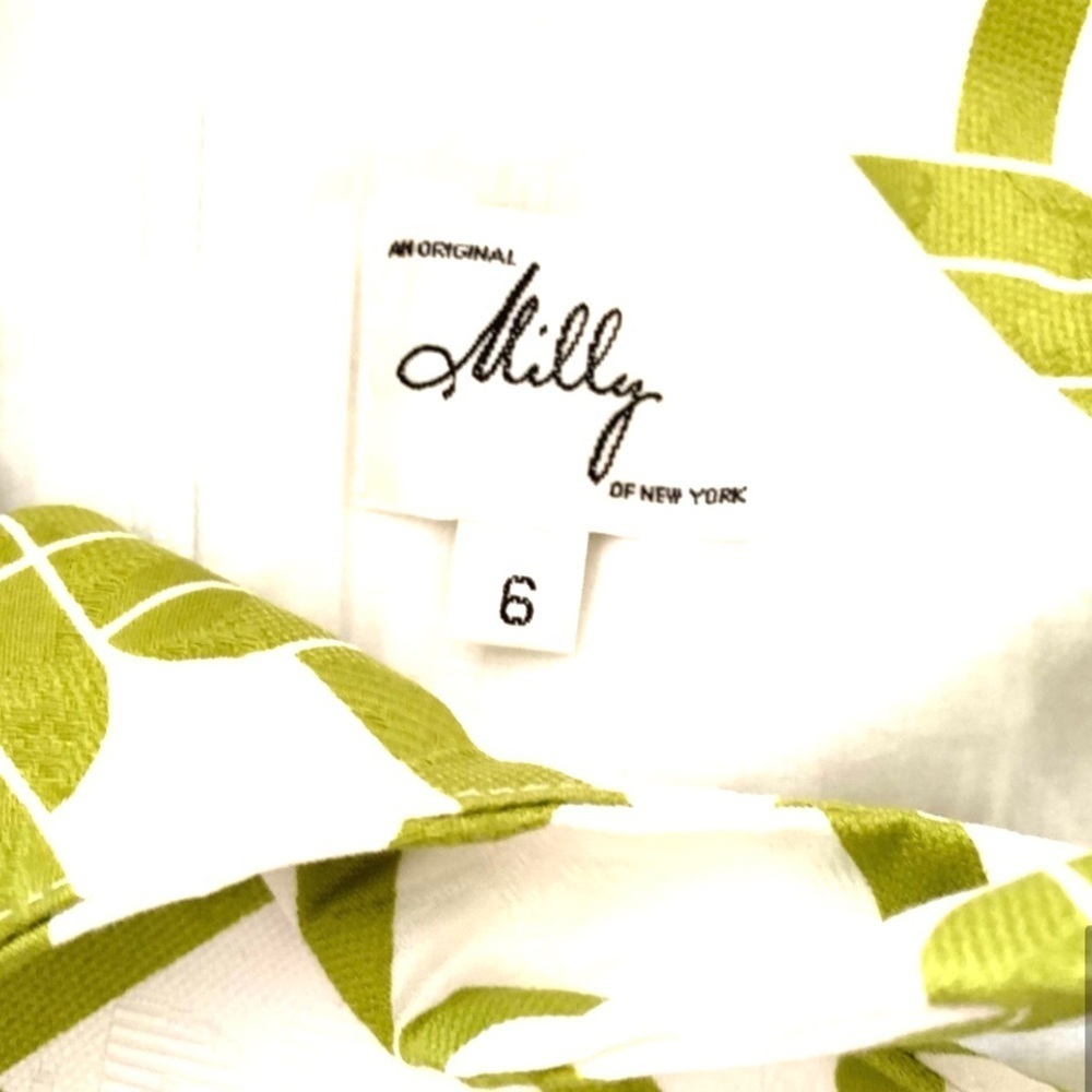 MILLY of New York Cutout Geometric Print
Green/ White Jacquard Mini Dress - Picture 6 of 9